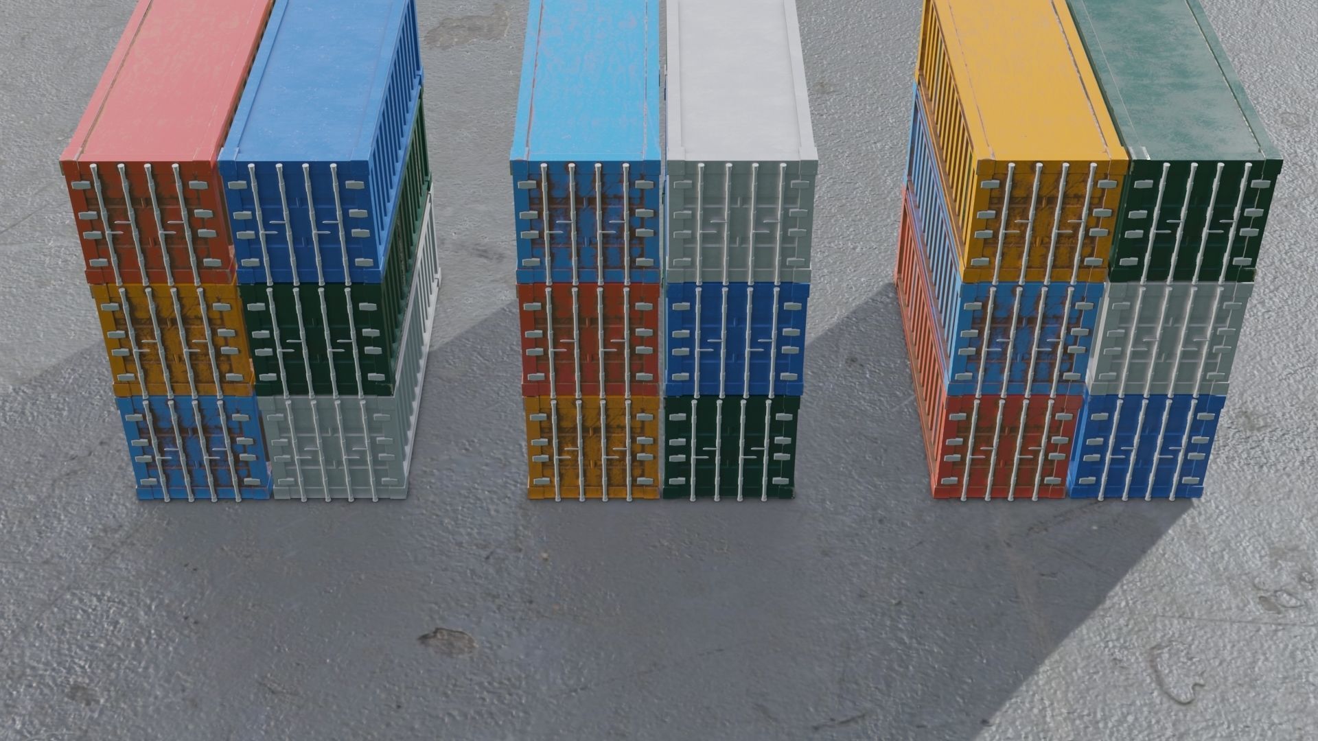 Shipping Container Low-poly 3D model_24