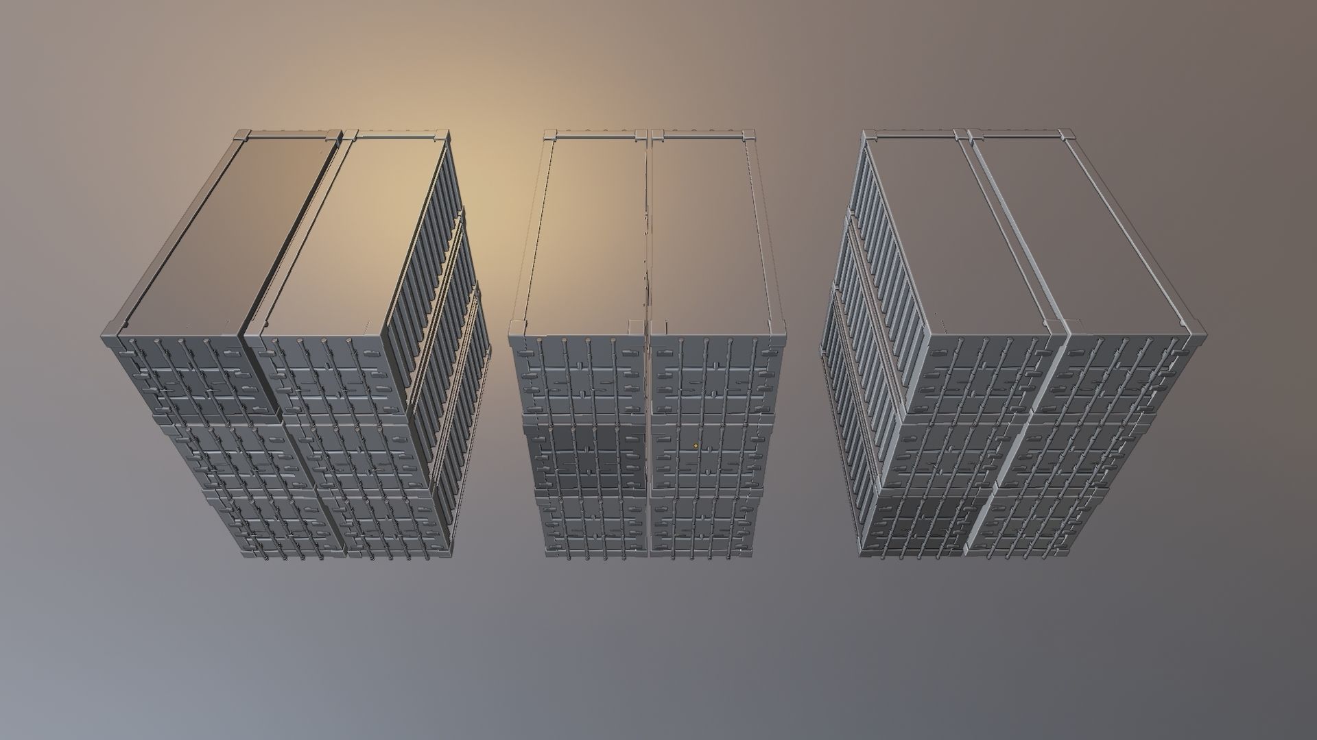 Shipping Container Low-poly 3D model_8