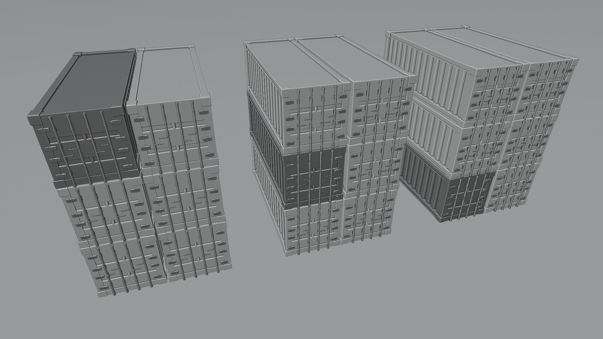 Shipping Container Low-poly 3D model_5