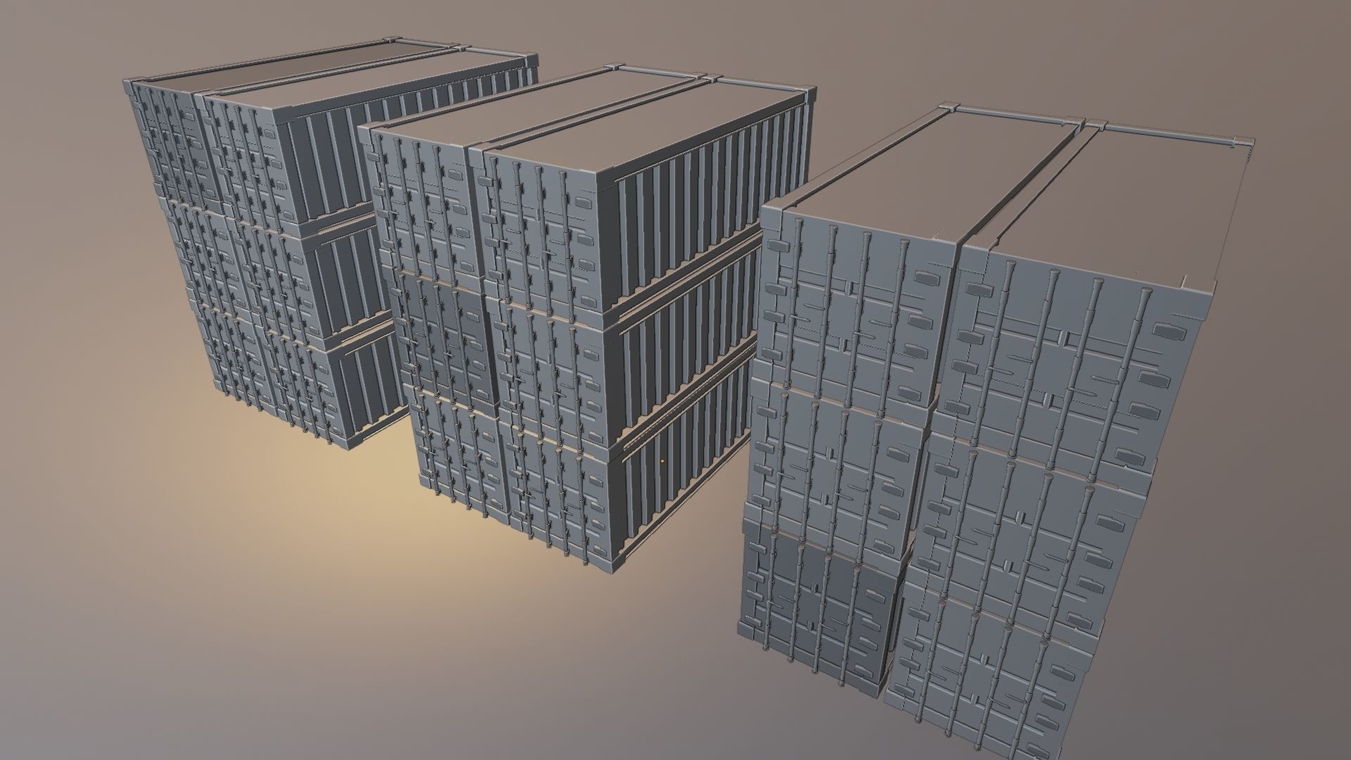 Shipping Container Low-poly 3D model_7