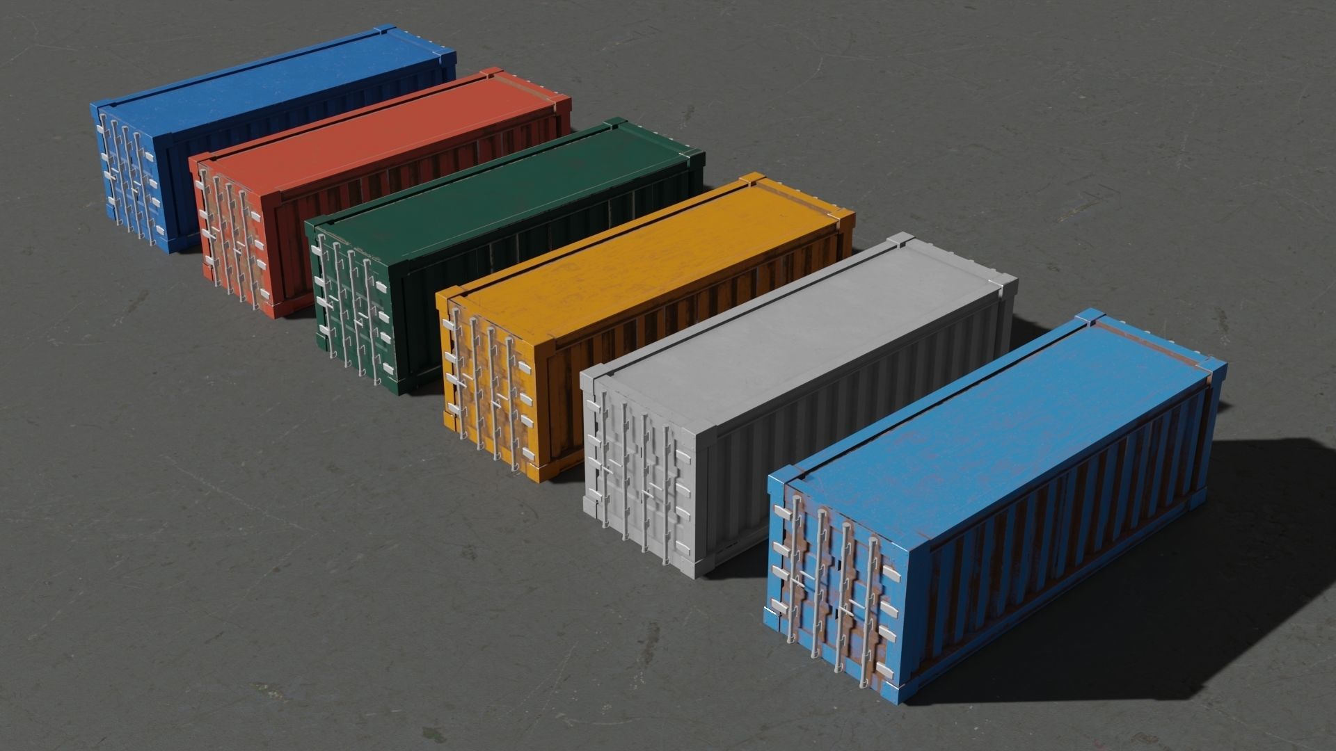 Shipping Container Low-poly 3D model_1