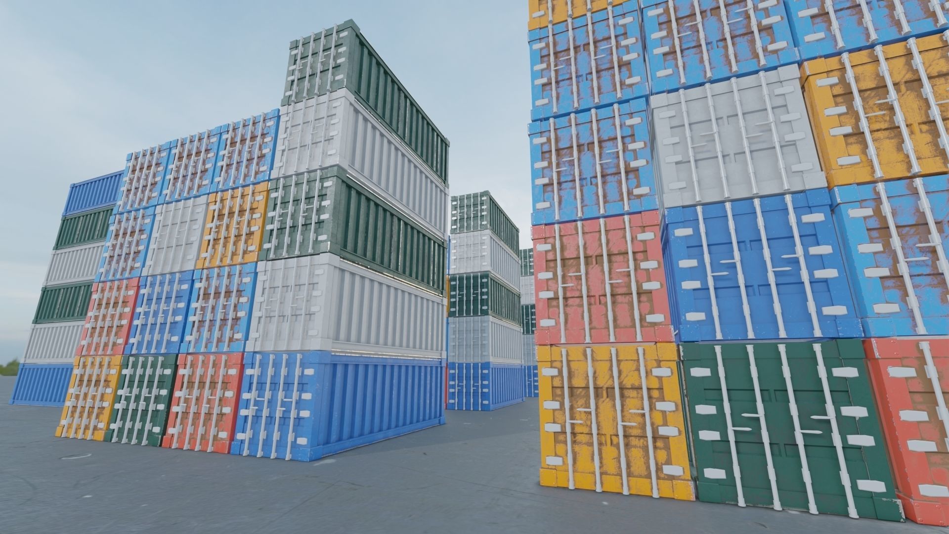 Shipping Container Low-poly 3D model_23