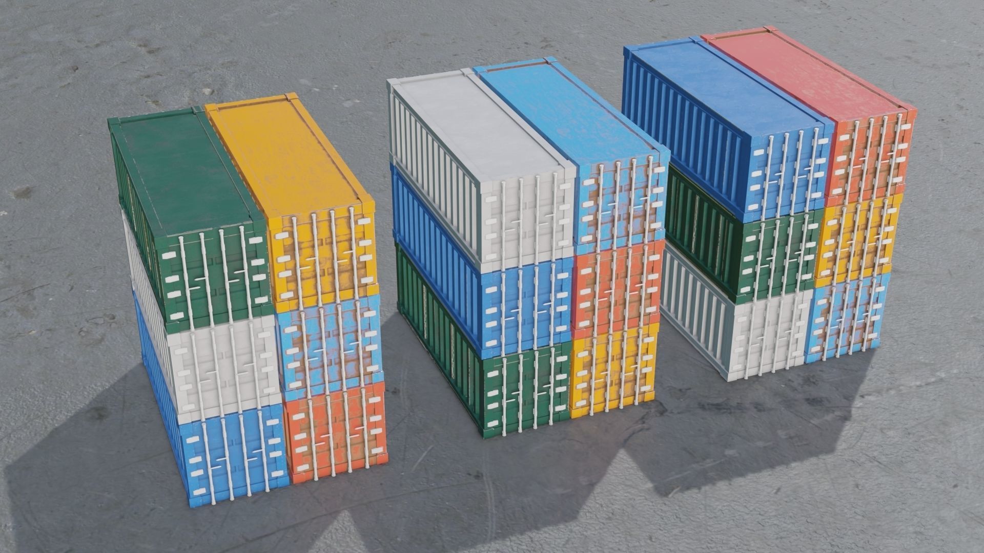 Shipping Container Low-poly 3D model_27