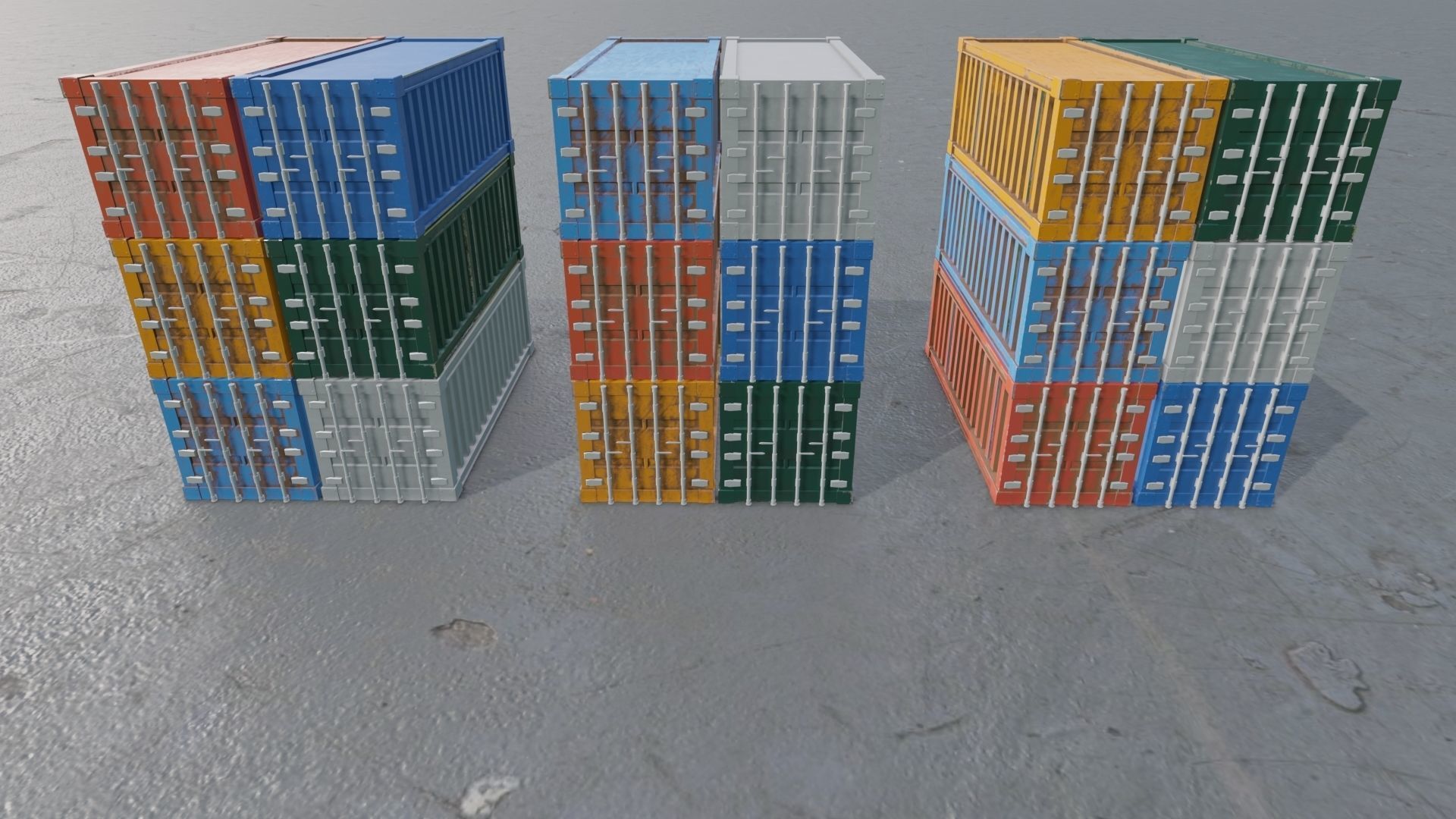 Shipping Container Low-poly 3D model_28