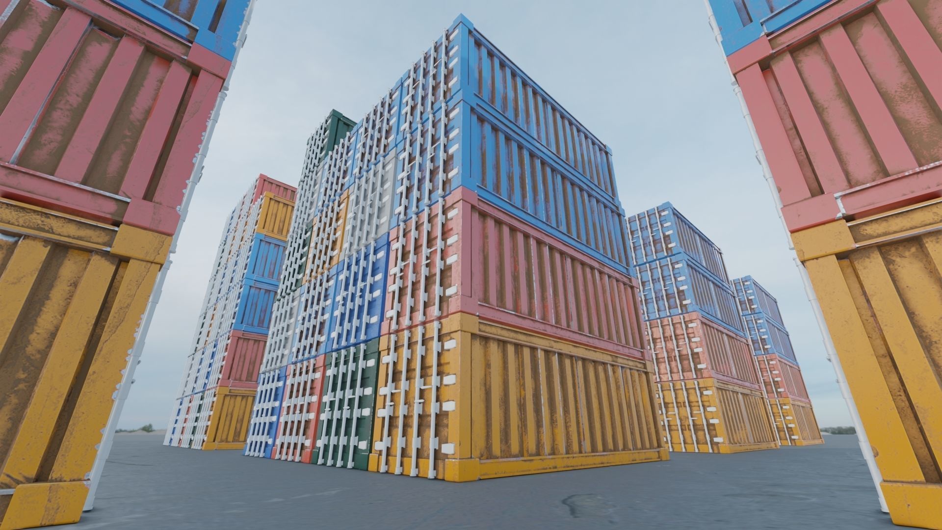 Shipping Container Low-poly 3D model_18