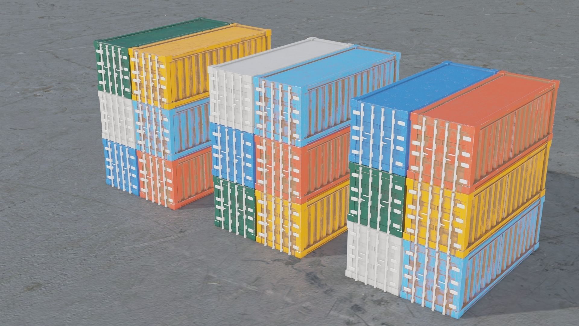 Shipping Container Low-poly 3D model_26