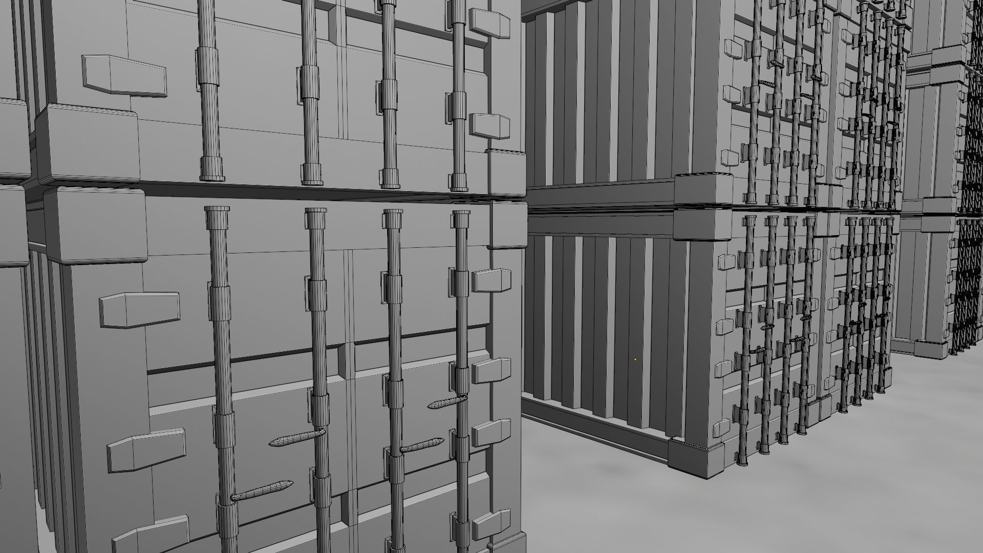 Shipping Container Low-poly 3D model_13