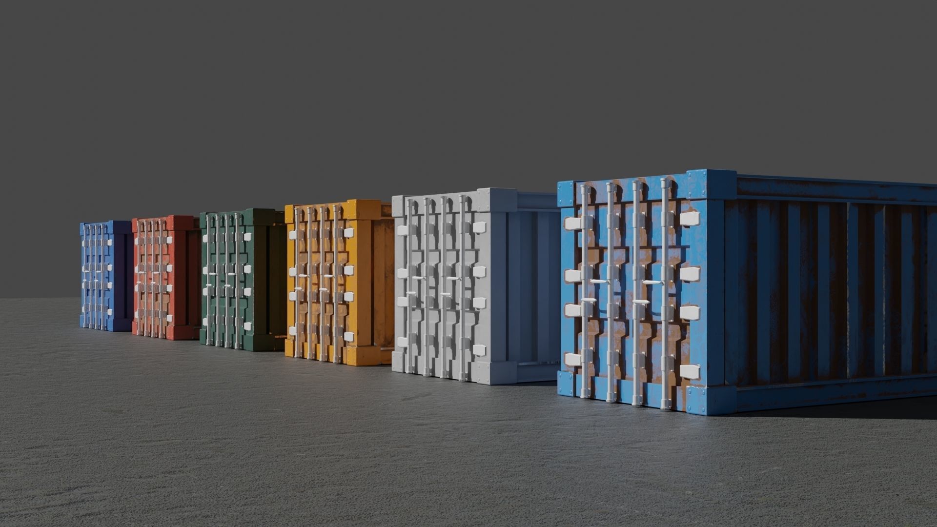 Shipping Container Low-poly 3D model_14