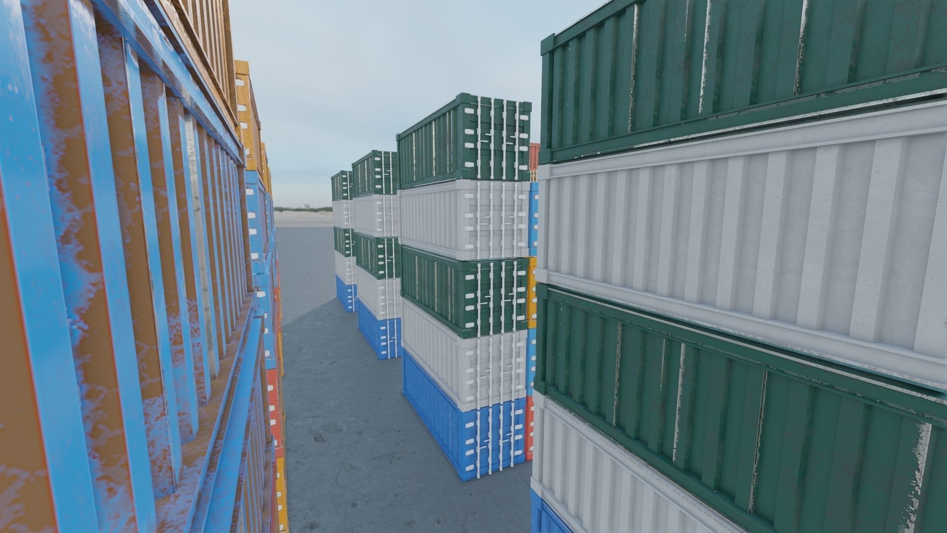 Shipping Container Low-poly 3D model_21