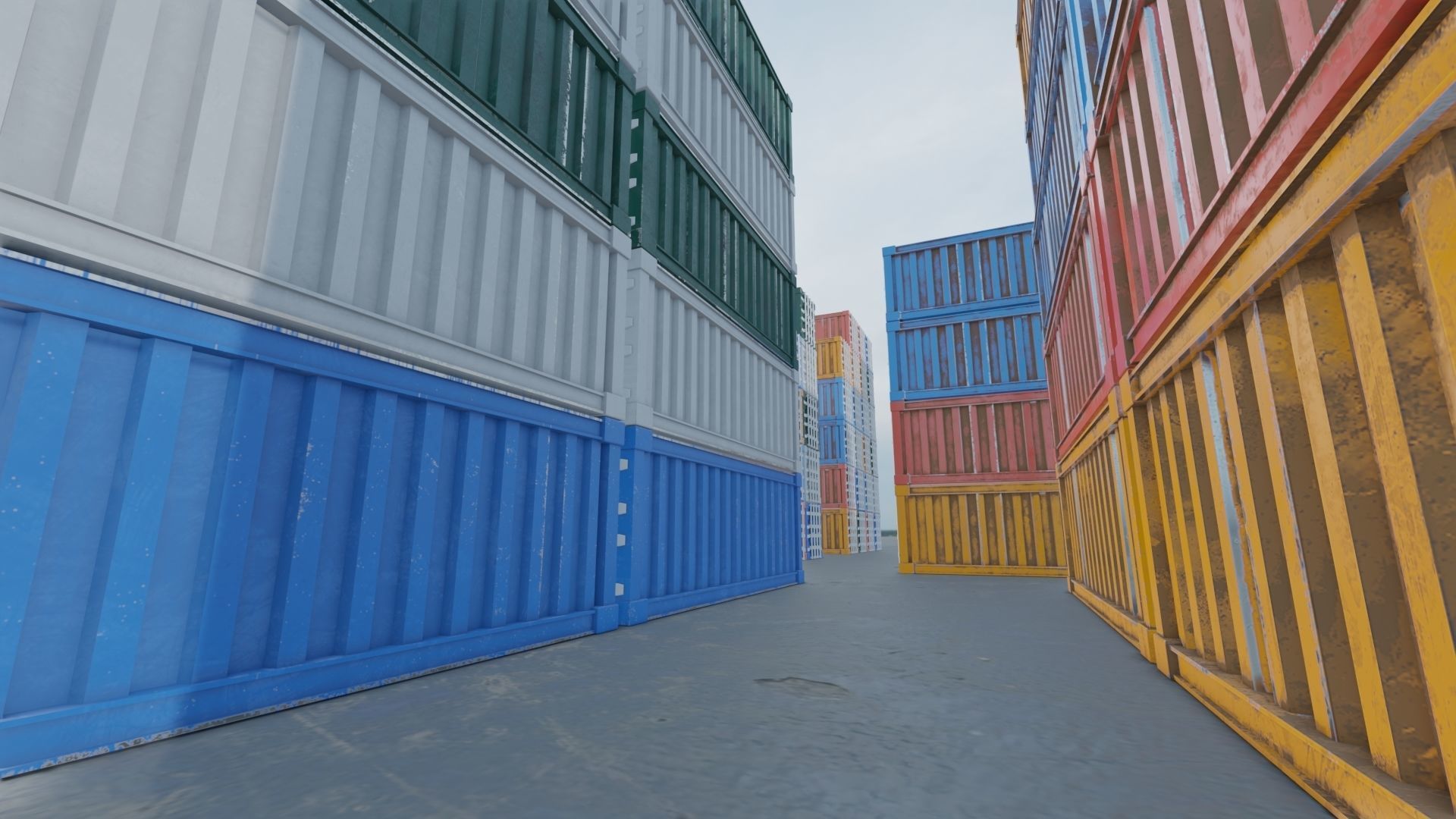 Shipping Container Low-poly 3D model_2