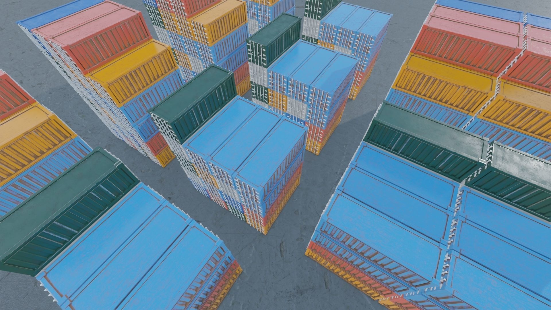 Shipping Container Low-poly 3D model_9
