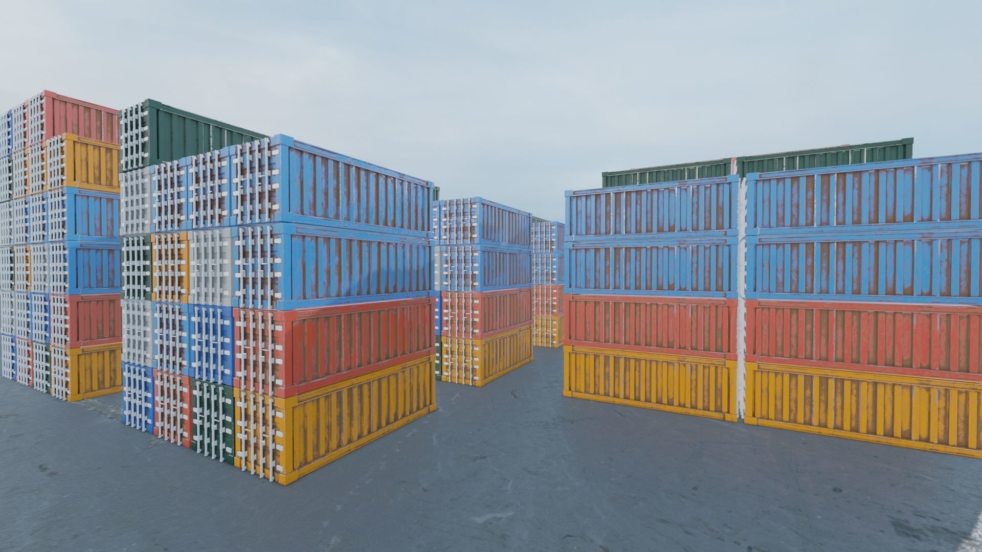 Shipping Container Low-poly 3D model_17