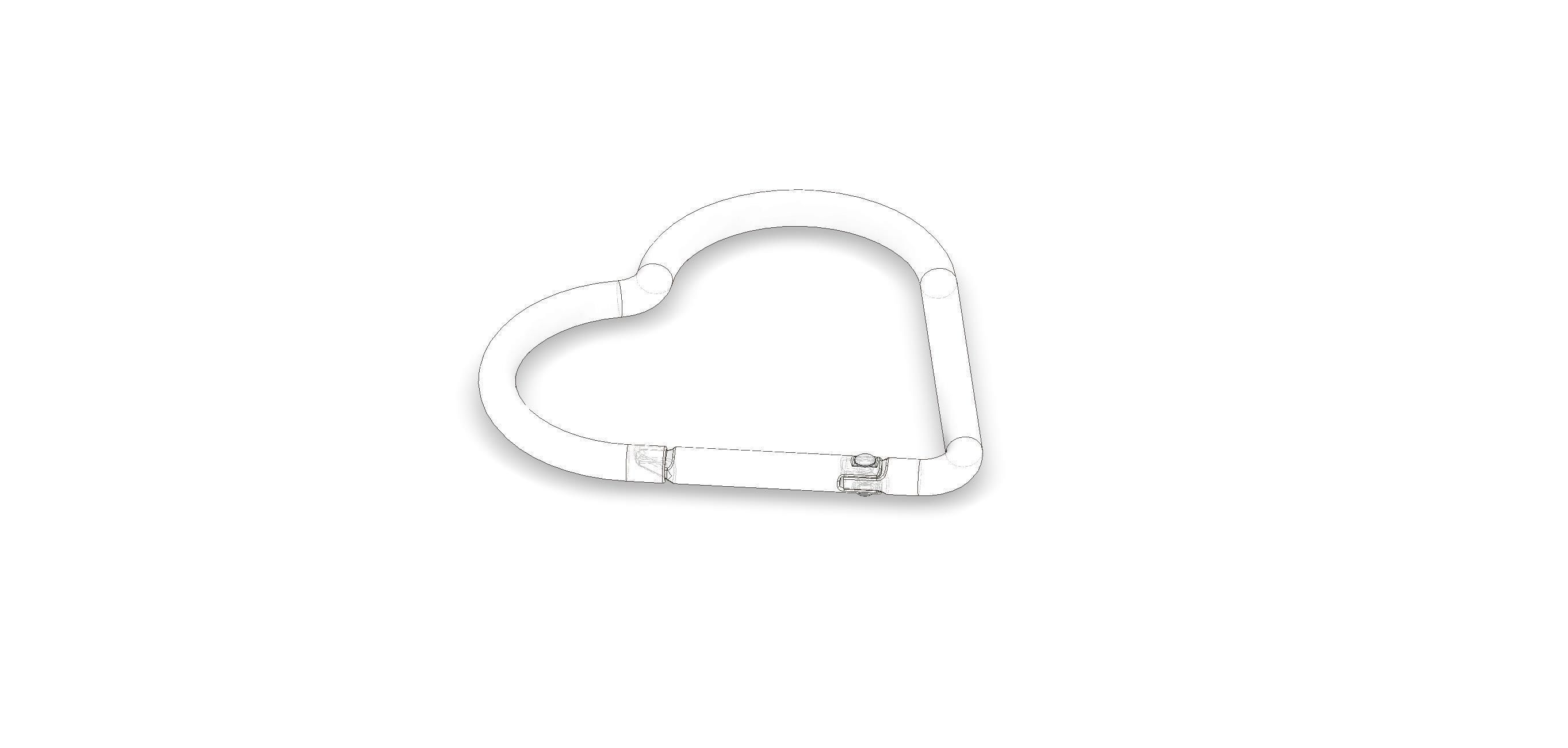 Heart-shaped Carabiner as prop for 3D rendering 3D model_2