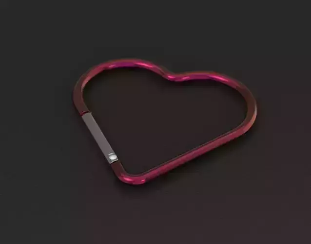 Heart-shaped Carabiner as prop for 3D rendering 3D model