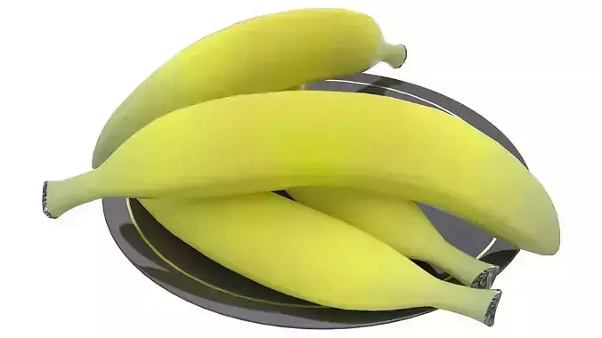 Bananas on a plate 3D model