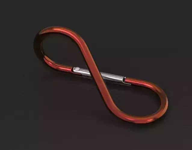 Carabiner with a twist prop for 3d rendering 3D model