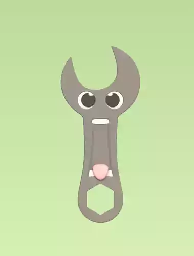 Spanner cartoon wrench 3D print model