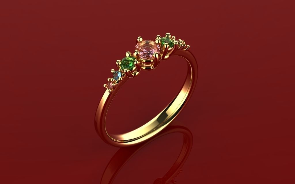 Engagement Ring - 3D Jewelry - BR-468 3D print model_1