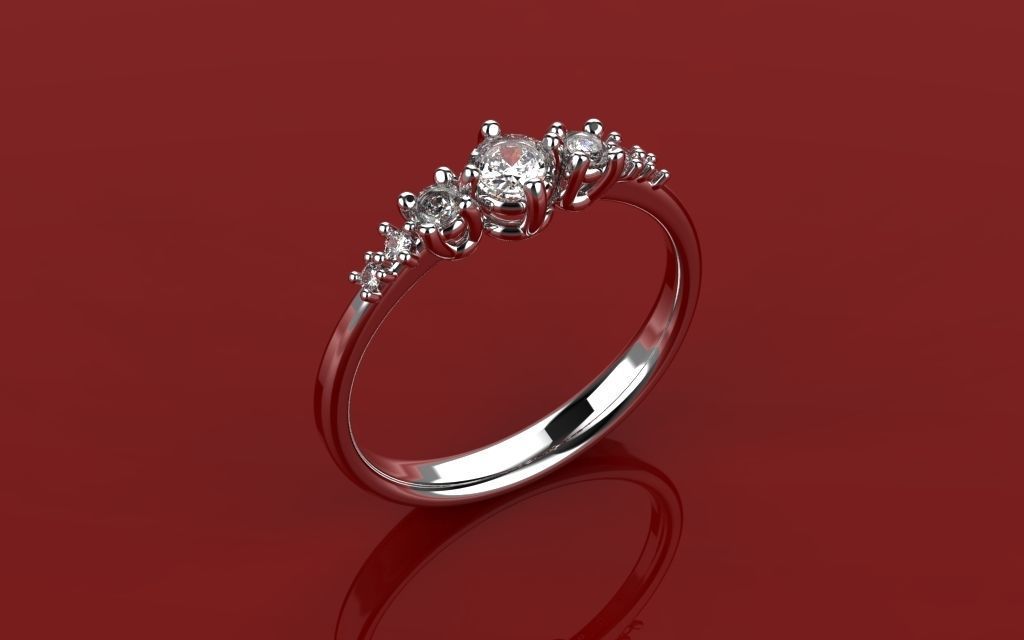 Engagement Ring - 3D Jewelry - BR-468 3D print model_4
