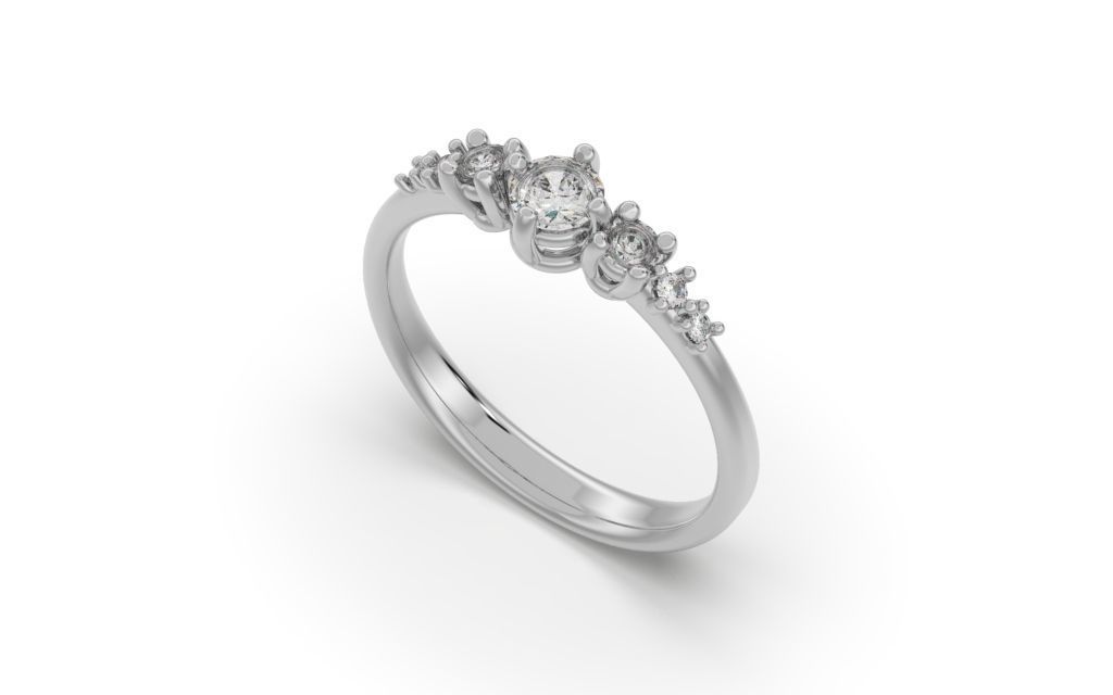 Engagement Ring - 3D Jewelry - BR-468 3D print model_6