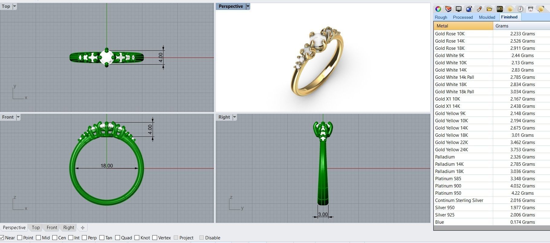 Engagement Ring - 3D Jewelry - BR-468 3D print model_5