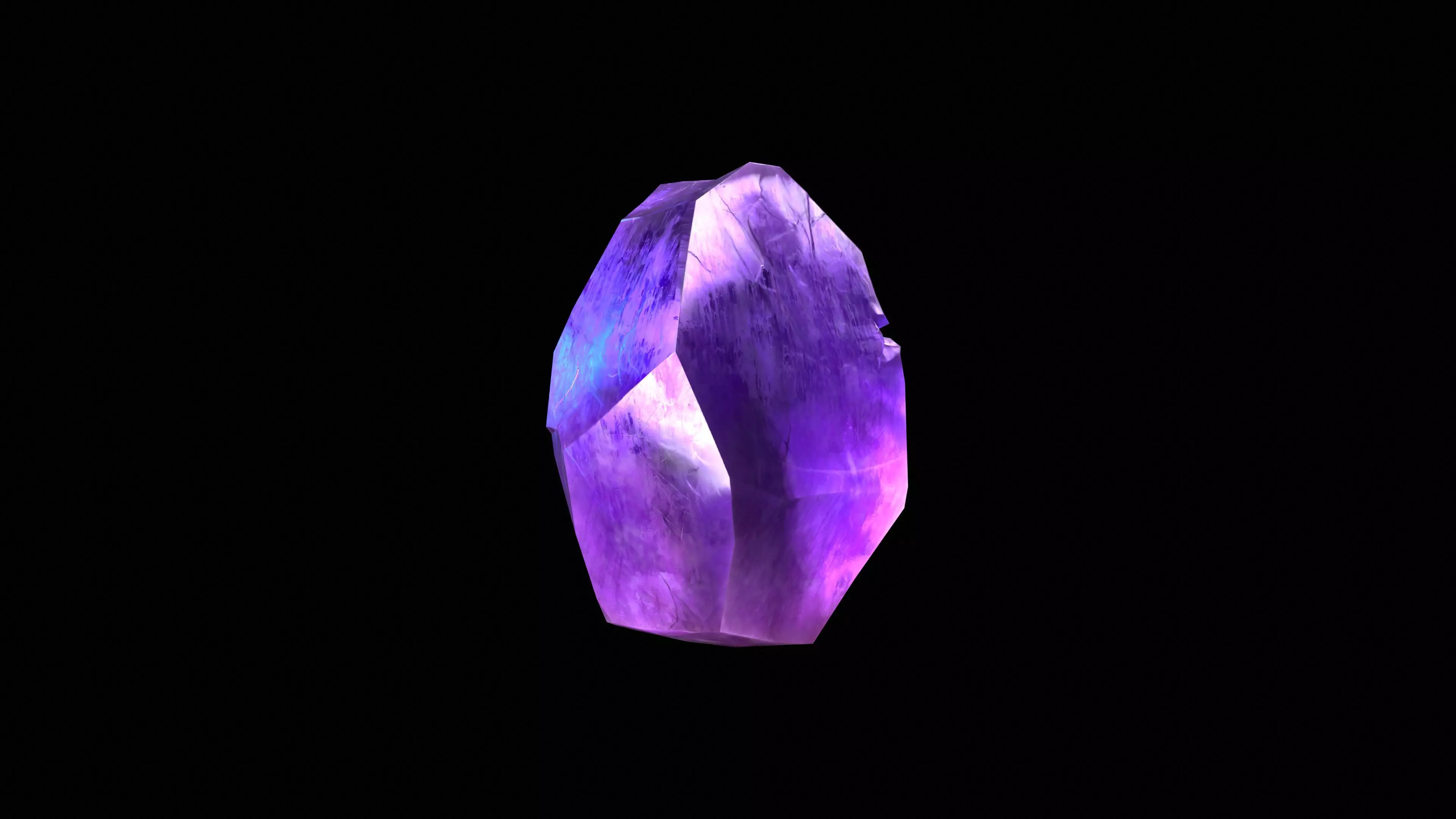 Crystal Low Poly Pbr amethyst Low-poly 3D model_0