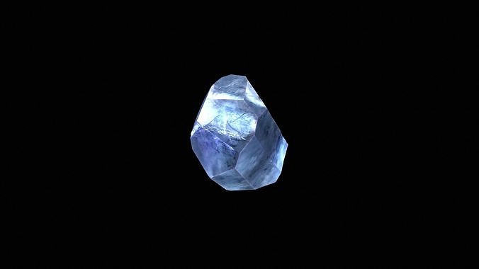Crystal Low Poly Pbr sapphire Low-poly 3D model