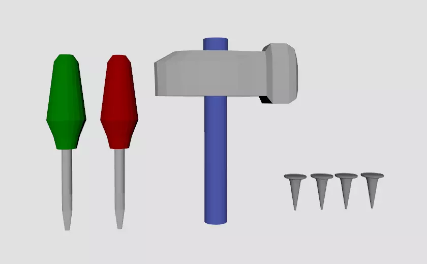 Tool Box Low Poly Set Low-poly 3D model