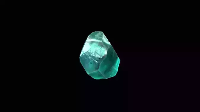 Crystal Low Poly Pbr emerald stone