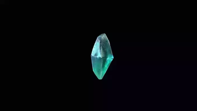 Crystal Low Poly Pbr emerald cut gemstone