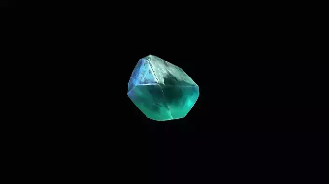Crystal Low Poly Pbr emerald gem