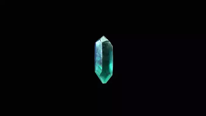Crystal Low Poly Pbr emerald gemstone