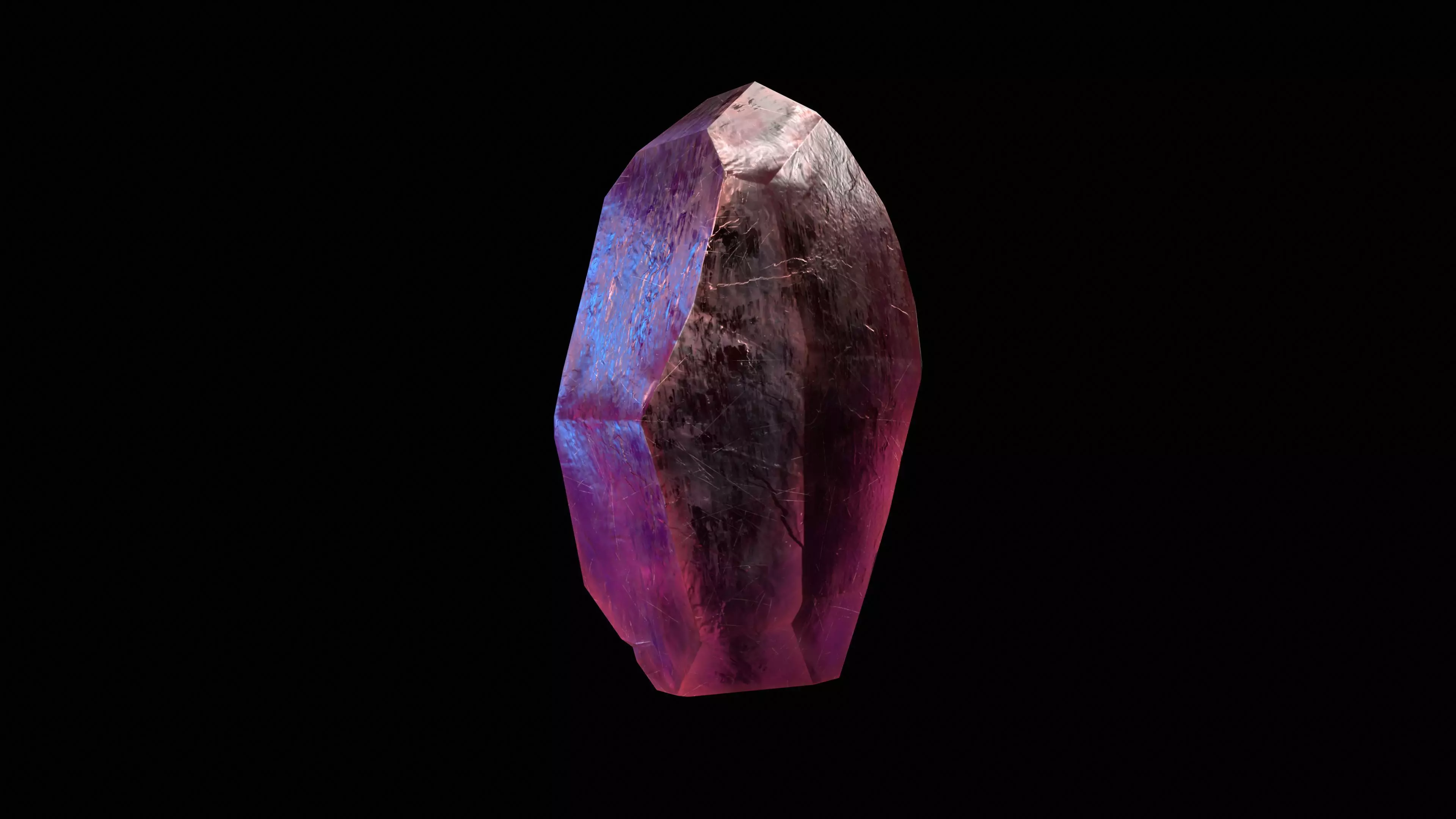 Crystal Low Poly Pbr amethyst Low-poly 3D model_0