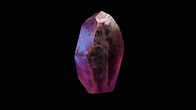 Crystal Low Poly Pbr amethyst Low-poly 3D model