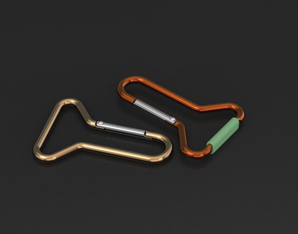 Megapack of carabiners of various designs 3D model_4