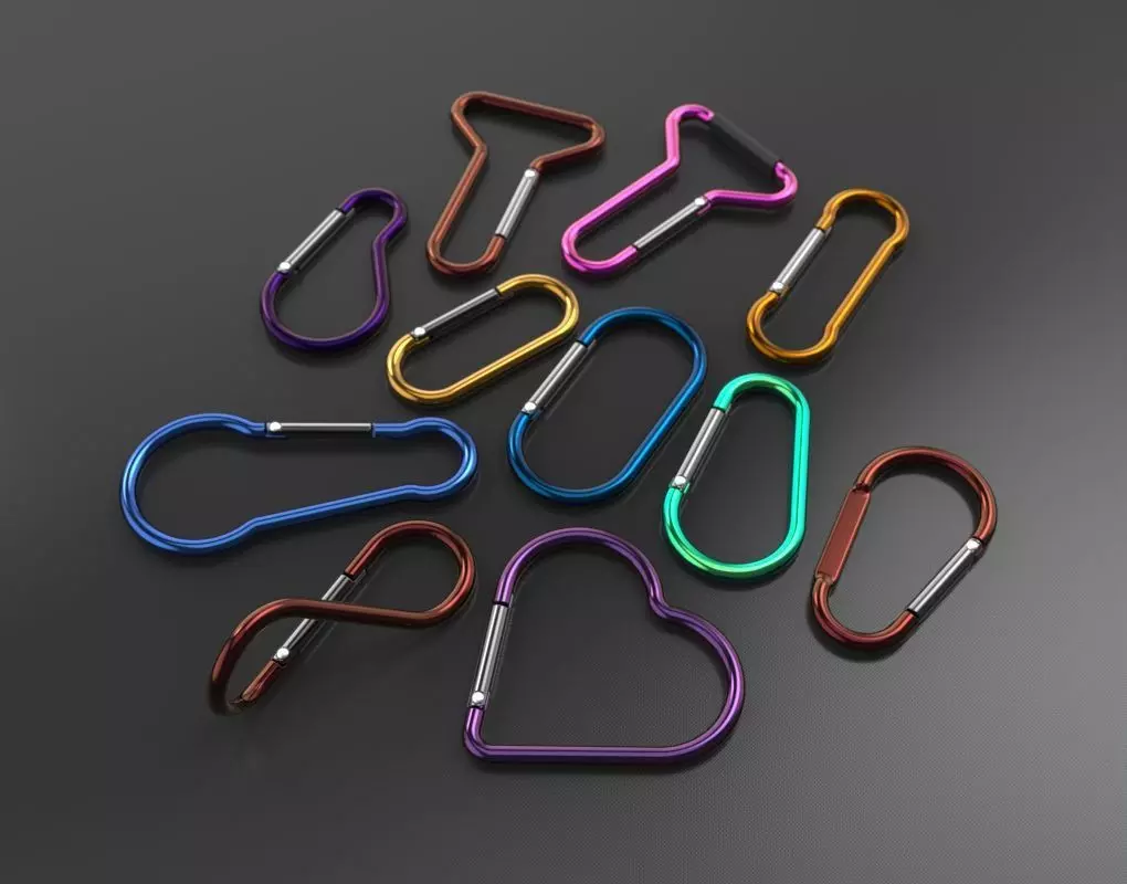 Megapack of carabiners of various designs 3D model_0