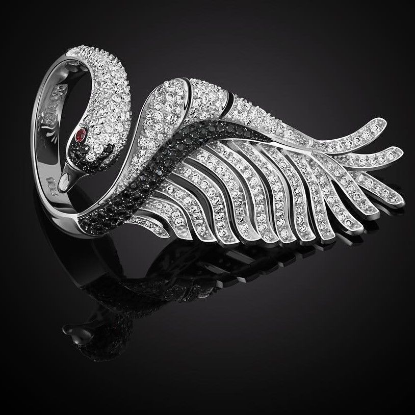 swan ring 3D print model_2