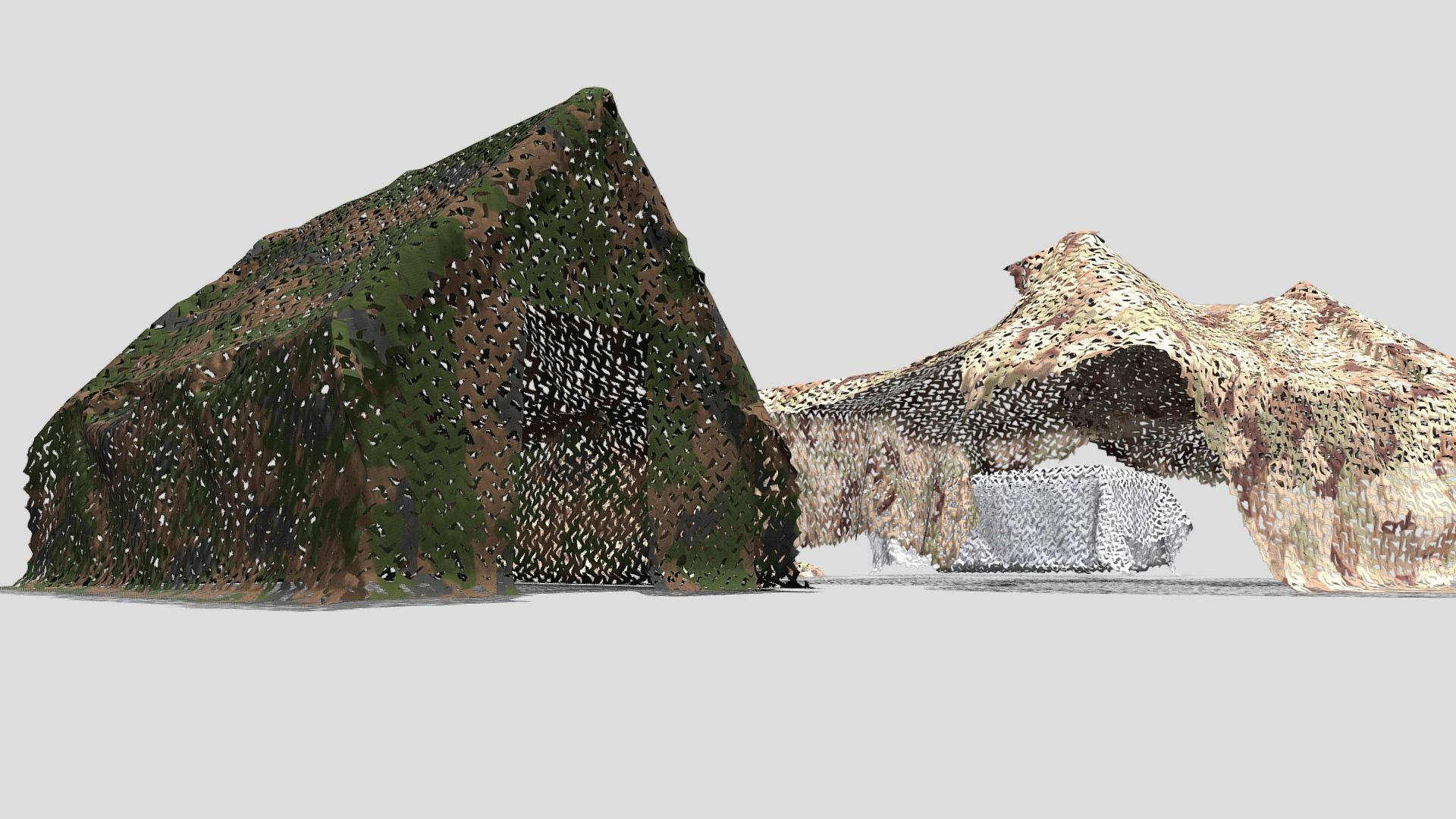 Camouflage netting Low-poly 3D model_15