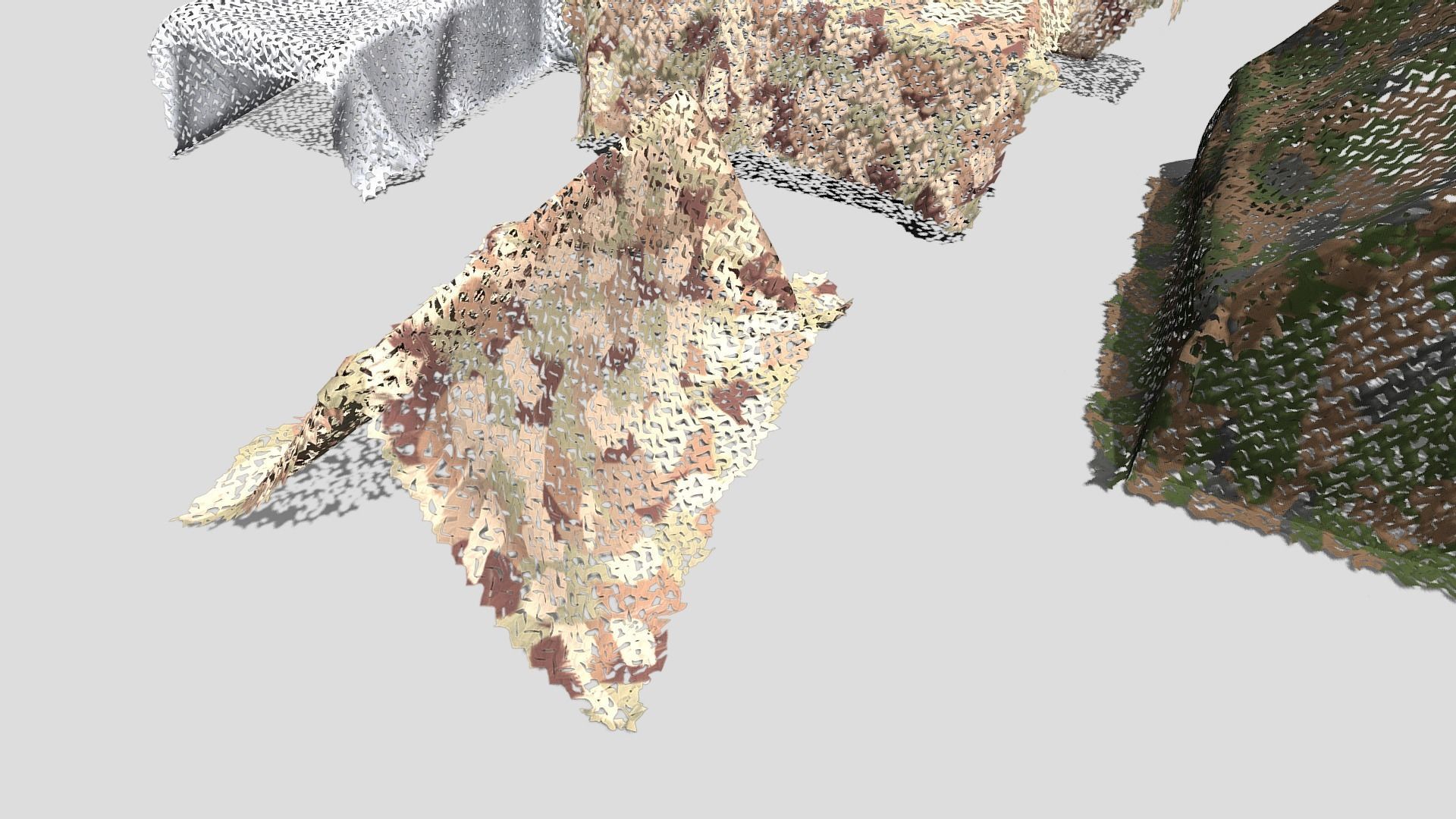 Camouflage netting Low-poly 3D model_13