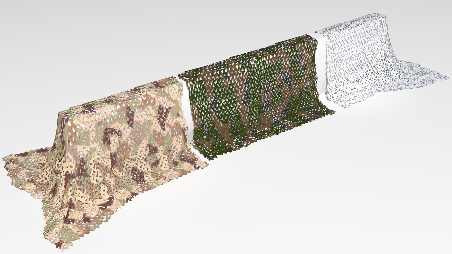 Camouflage netting Low-poly 3D model_10