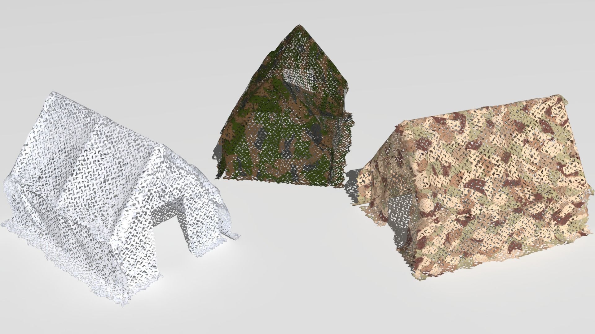 Camouflage netting Low-poly 3D model_6