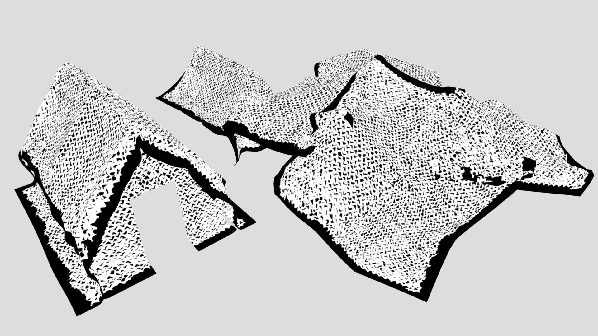 Camouflage netting Low-poly 3D model_4