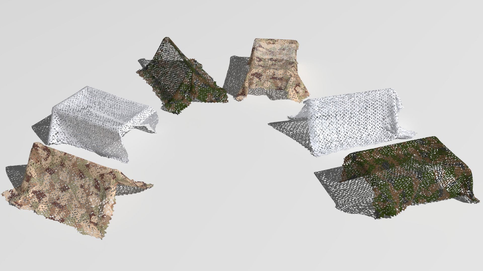 Camouflage netting Low-poly 3D model_8