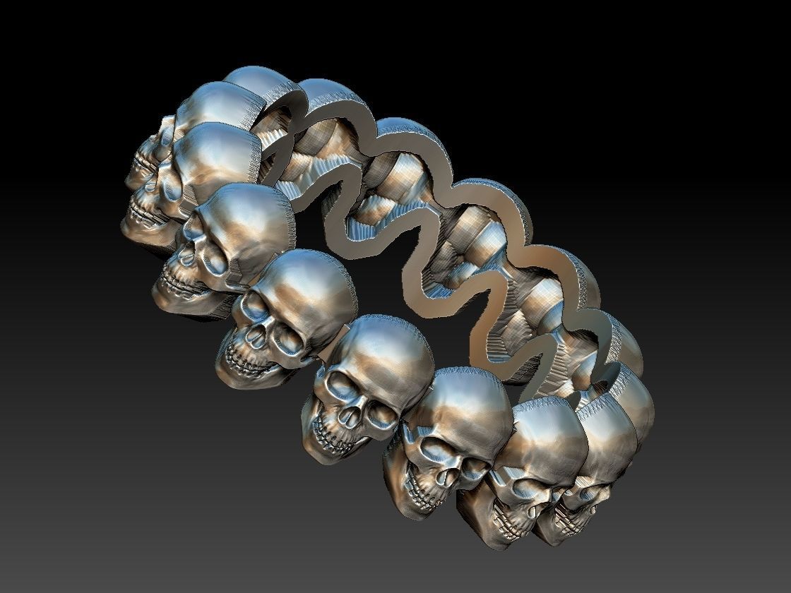 skulls ring 3D print model_8