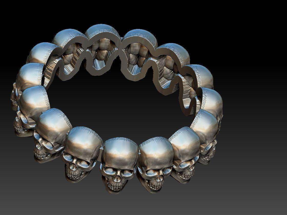 skulls ring 3D print model_10