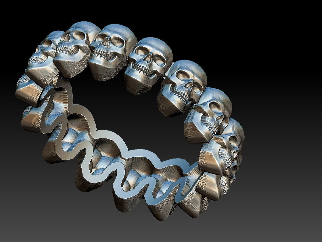 skulls ring 3D print model_5