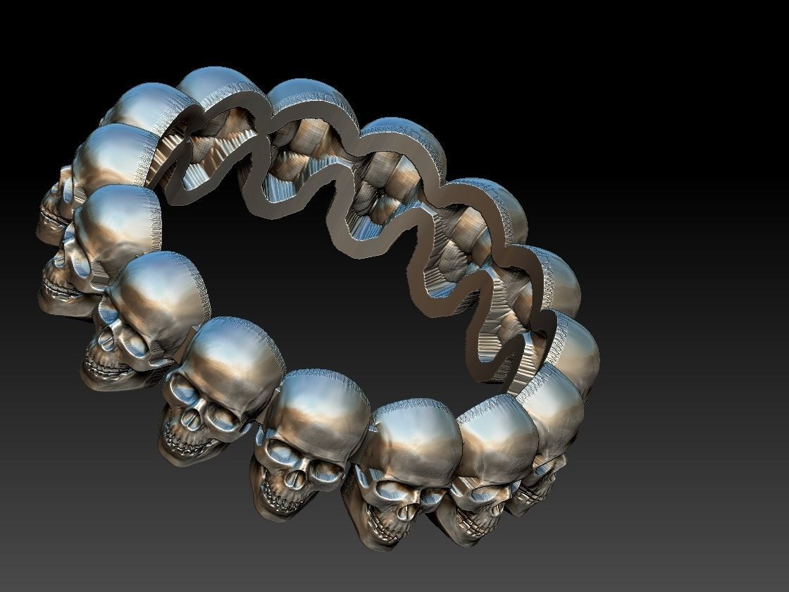 skulls ring 3D print model_9