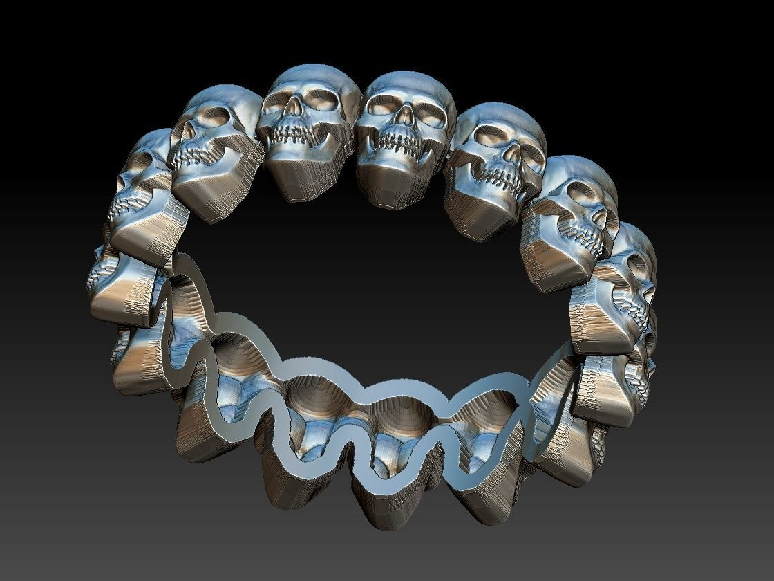 skulls ring 3D print model_4