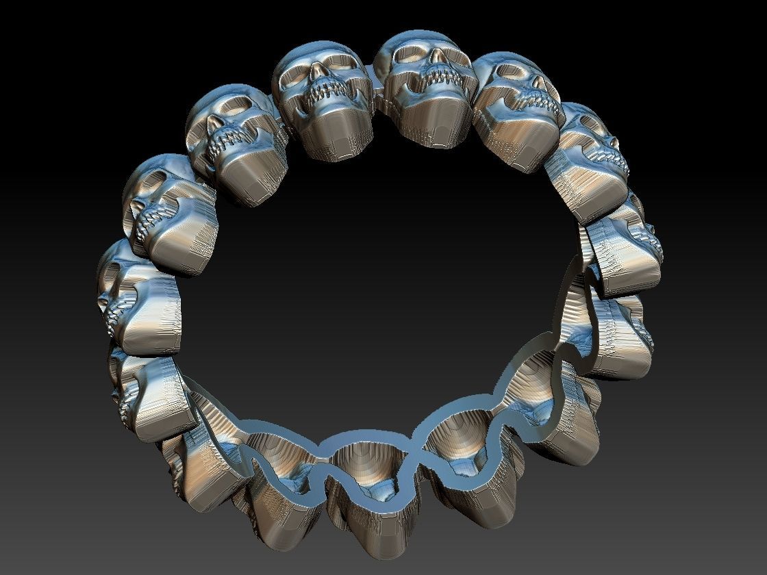 skulls ring 3D print model_16