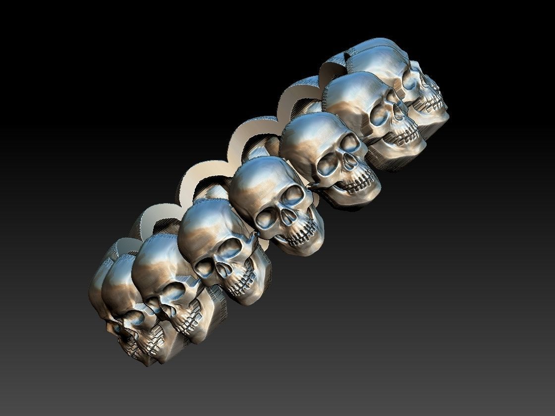 skulls ring 3D print model_13
